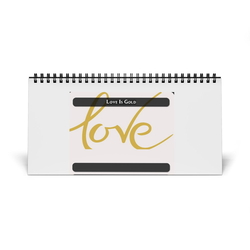 Love Is Gold Desktop Calendar — 2026 Minimal Desk Calendar (Grid Dates)