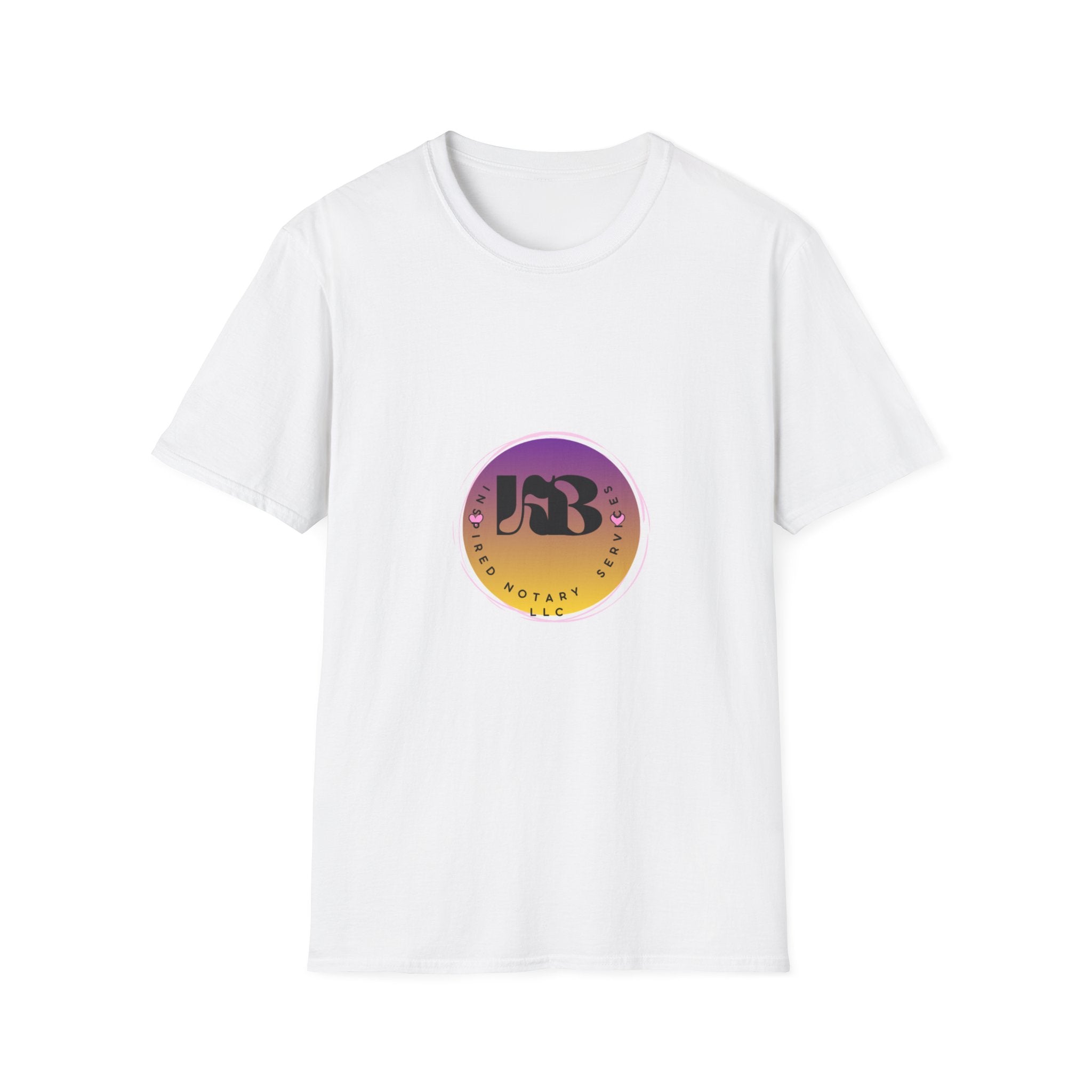 Retro Sunset Logo T-Shirt | Gradient Circle Brand Emblem
