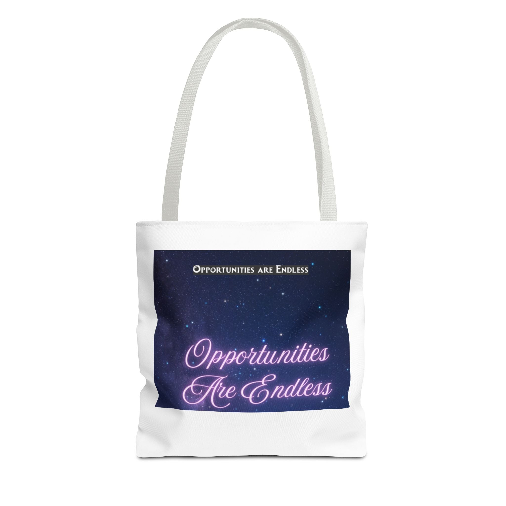 Opportunities Are Endless tote bag | Motivational Quote, Starry Night Design