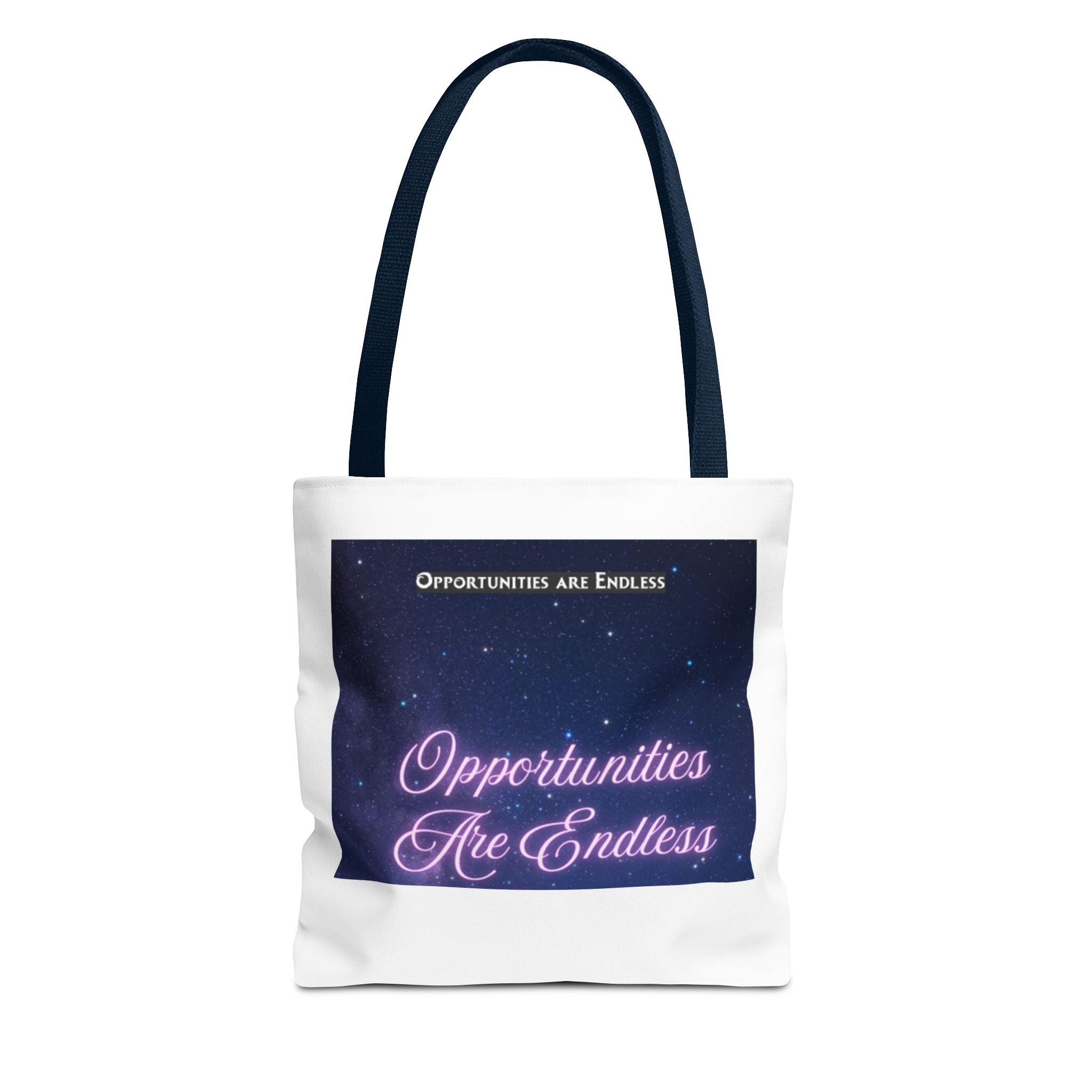 Opportunities Are Endless tote bag | Motivational Quote, Starry Night Design