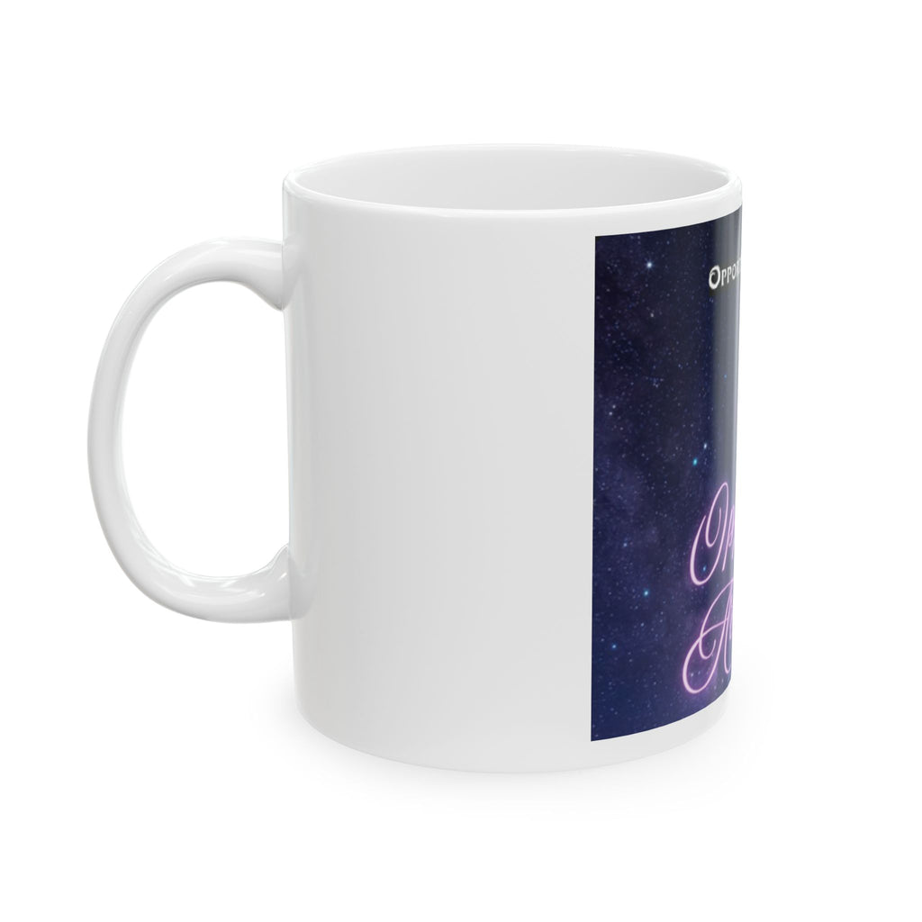 Opportunities Are Endless Mug | Inspirational Script, Starry Sky Ceramic Mug
