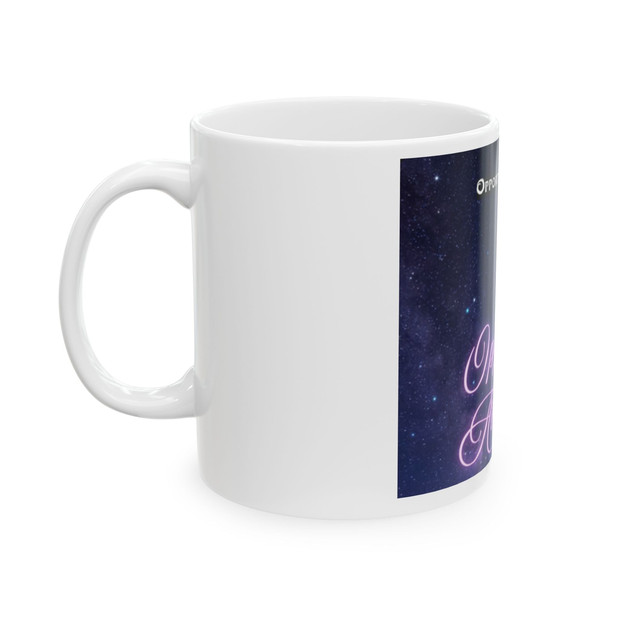Opportunities Are Endless Mug | Inspirational Script, Starry Sky Ceramic Mug