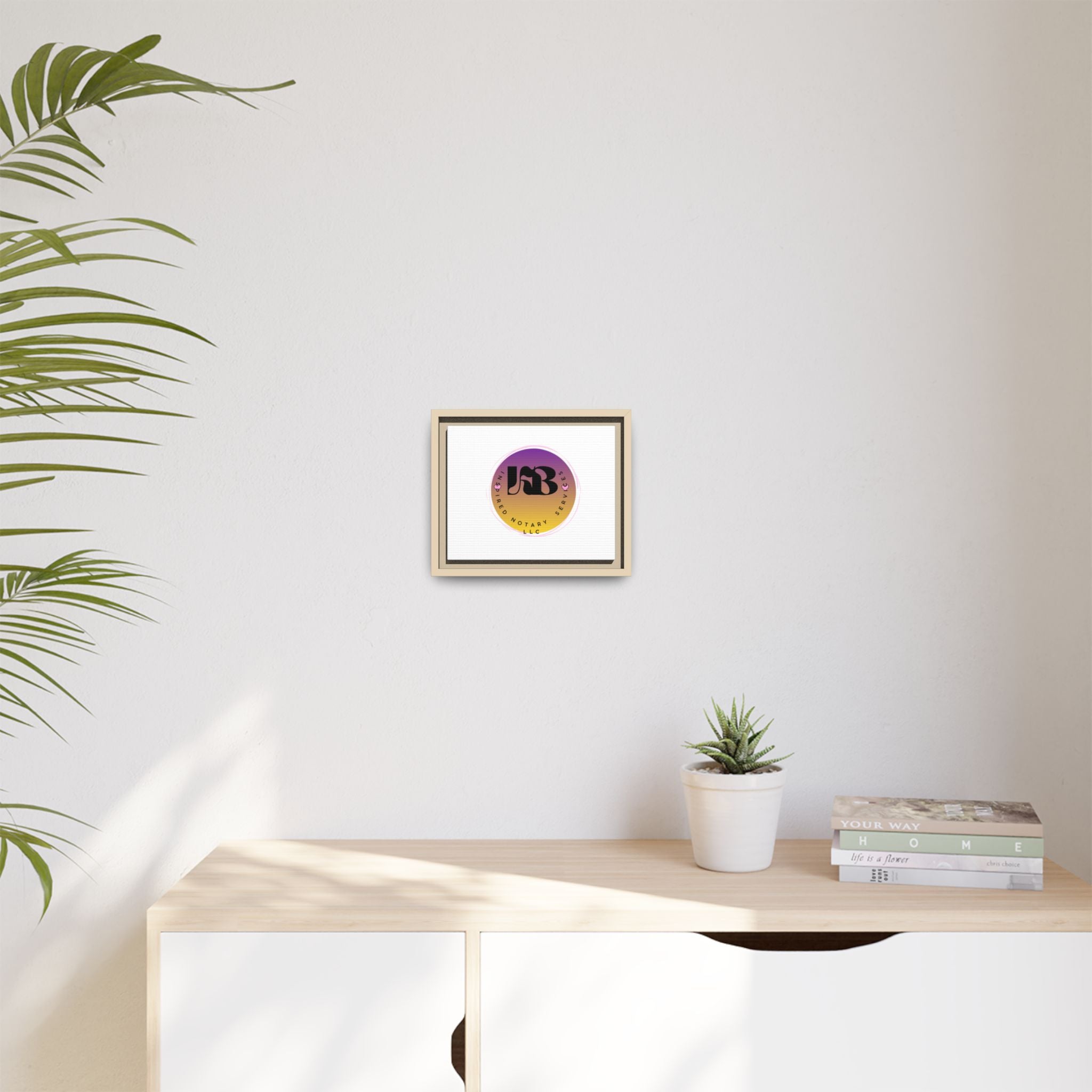 Gradient Logo Circle Matte Canvas Framed | Multicolor Wall Art