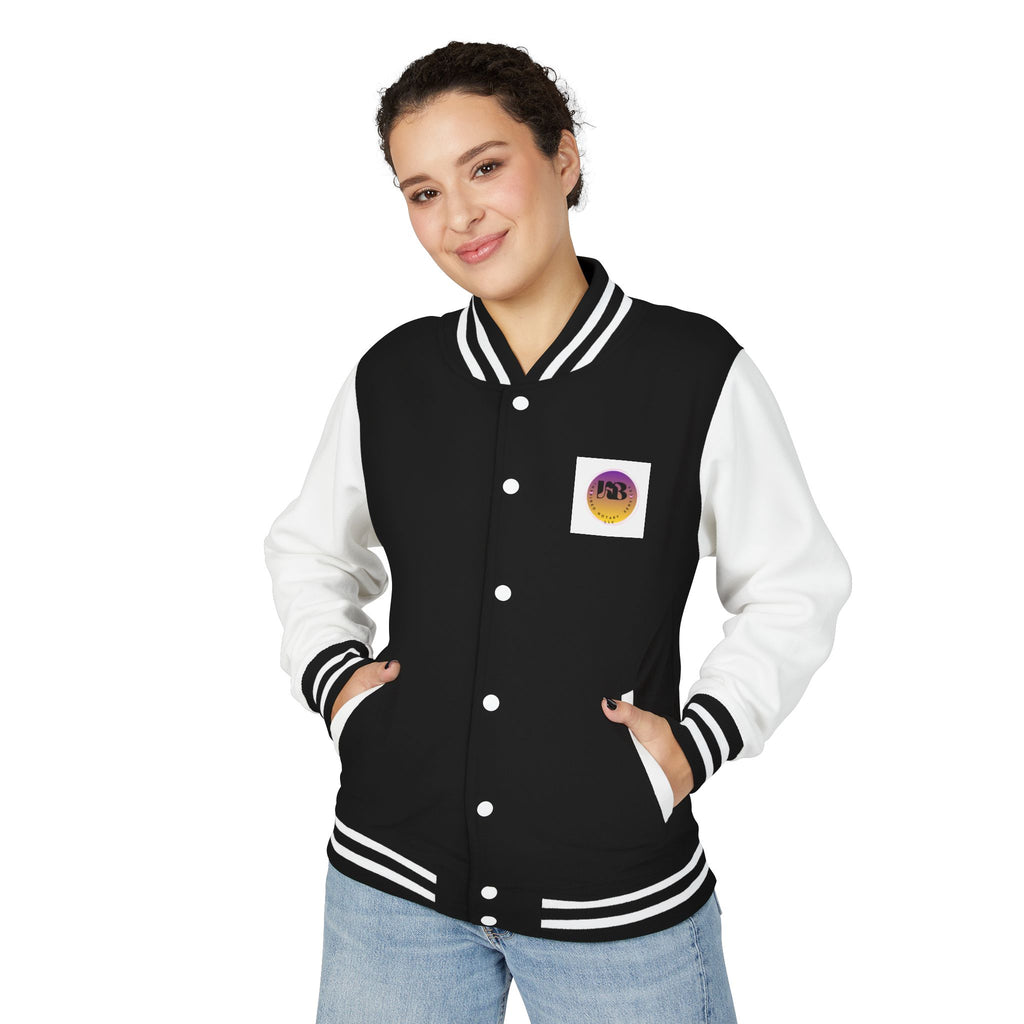 Purple Smiley Face Patch Letterman Jacket | Retro Emoji Varsity Jacket