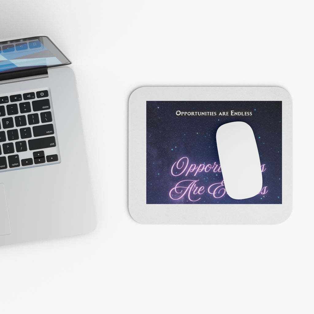 Opportunities Are Endless Mouse Pad | Motivational Galaxy Office Desk Mat