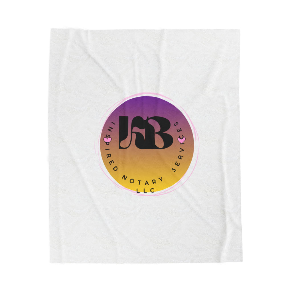 Gradient Circle Logo Velveteen Plush Blanket | Ombre Notary Services Emblem