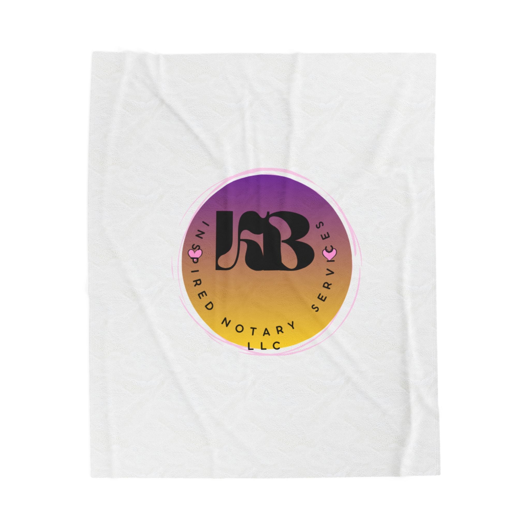 Gradient Circle Logo Velveteen Plush Blanket | Ombre Notary Services Emblem