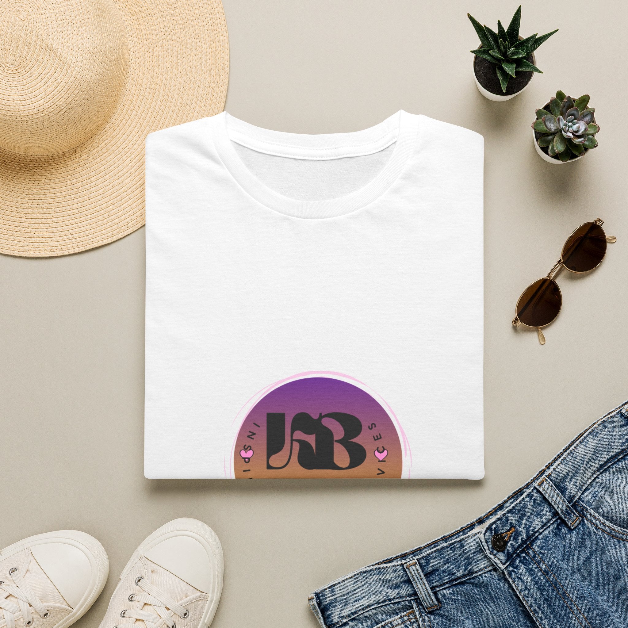 Retro Sunset Logo T-Shirt | Gradient Circle Brand Emblem
