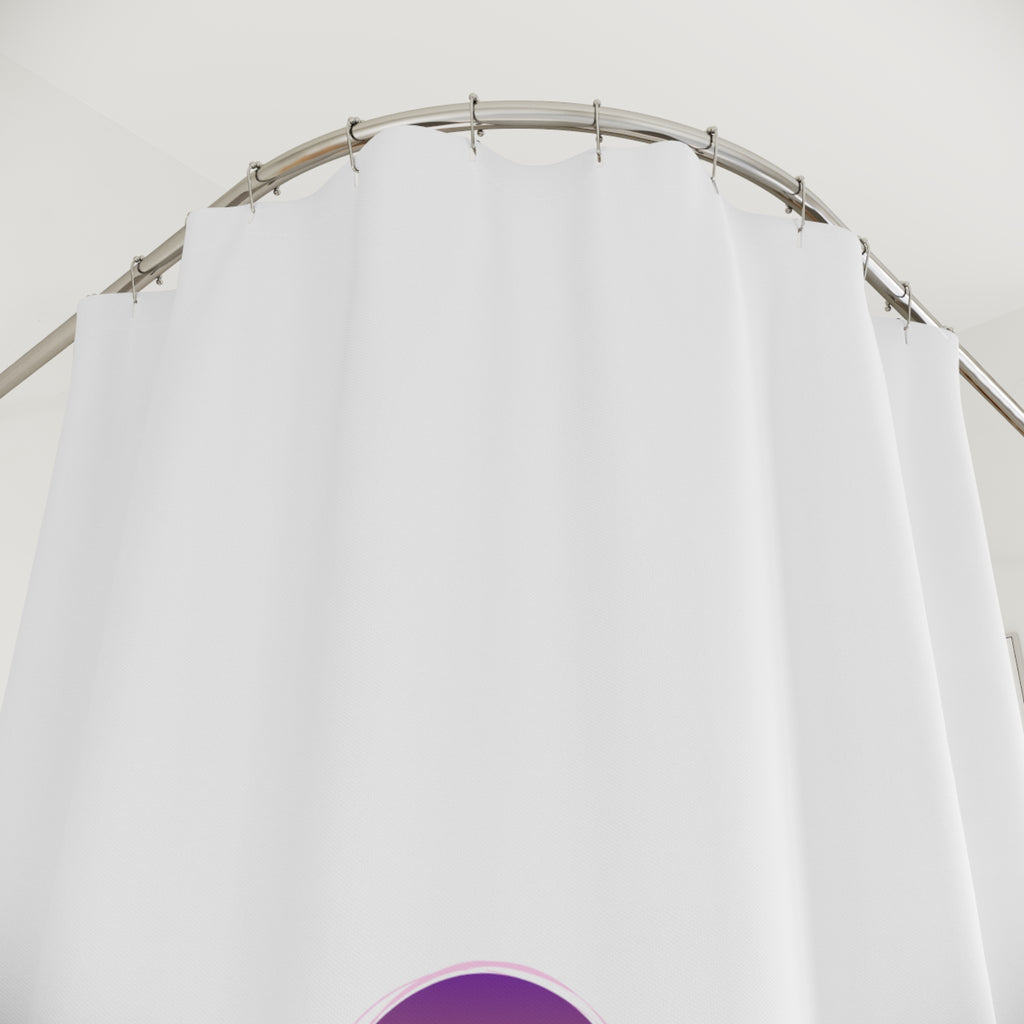 Purple Gradient Logo Shower Curtain | Minimal Circle Emblem