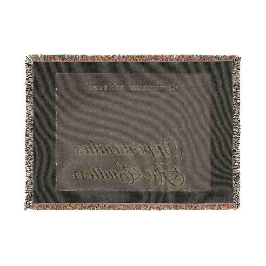 Opportunities Are Endless Woven Blanket | Retro Neon Script, Starry Night Throw