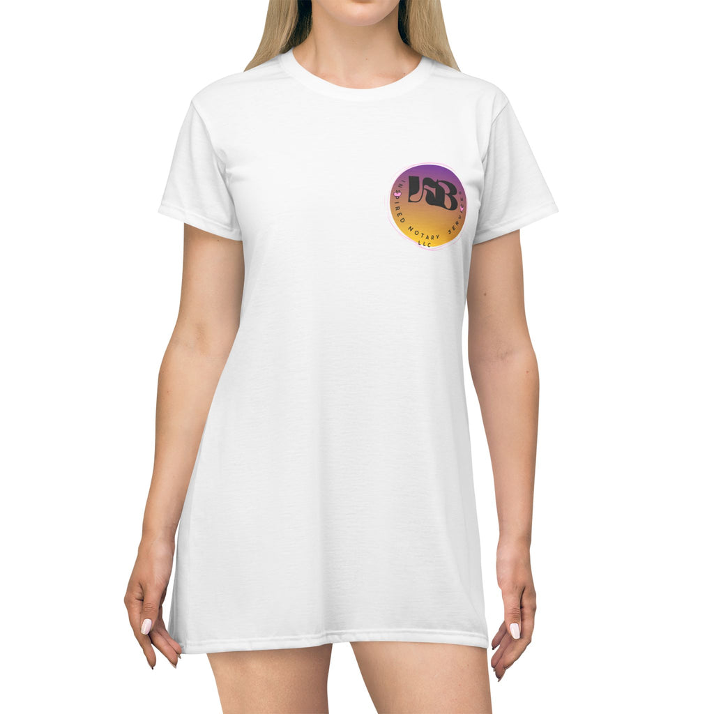 Sunset Gradient Logo T-Shirt Dress | Round Emblem