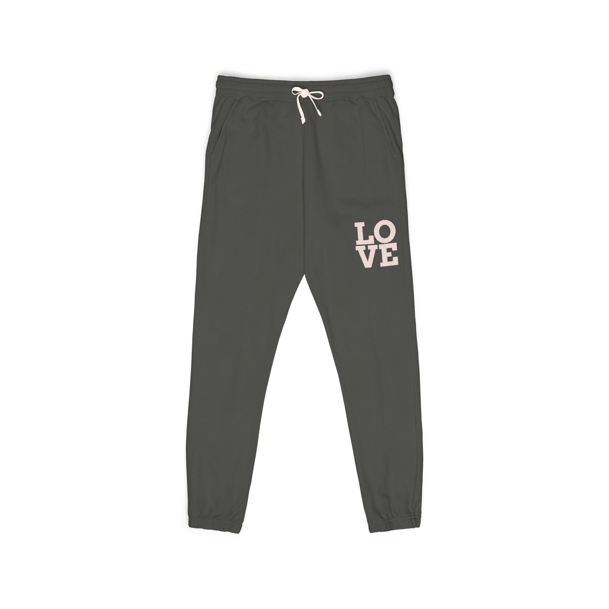 LOVE floral stacked design Sweatpants | cozy joggers, heart script
