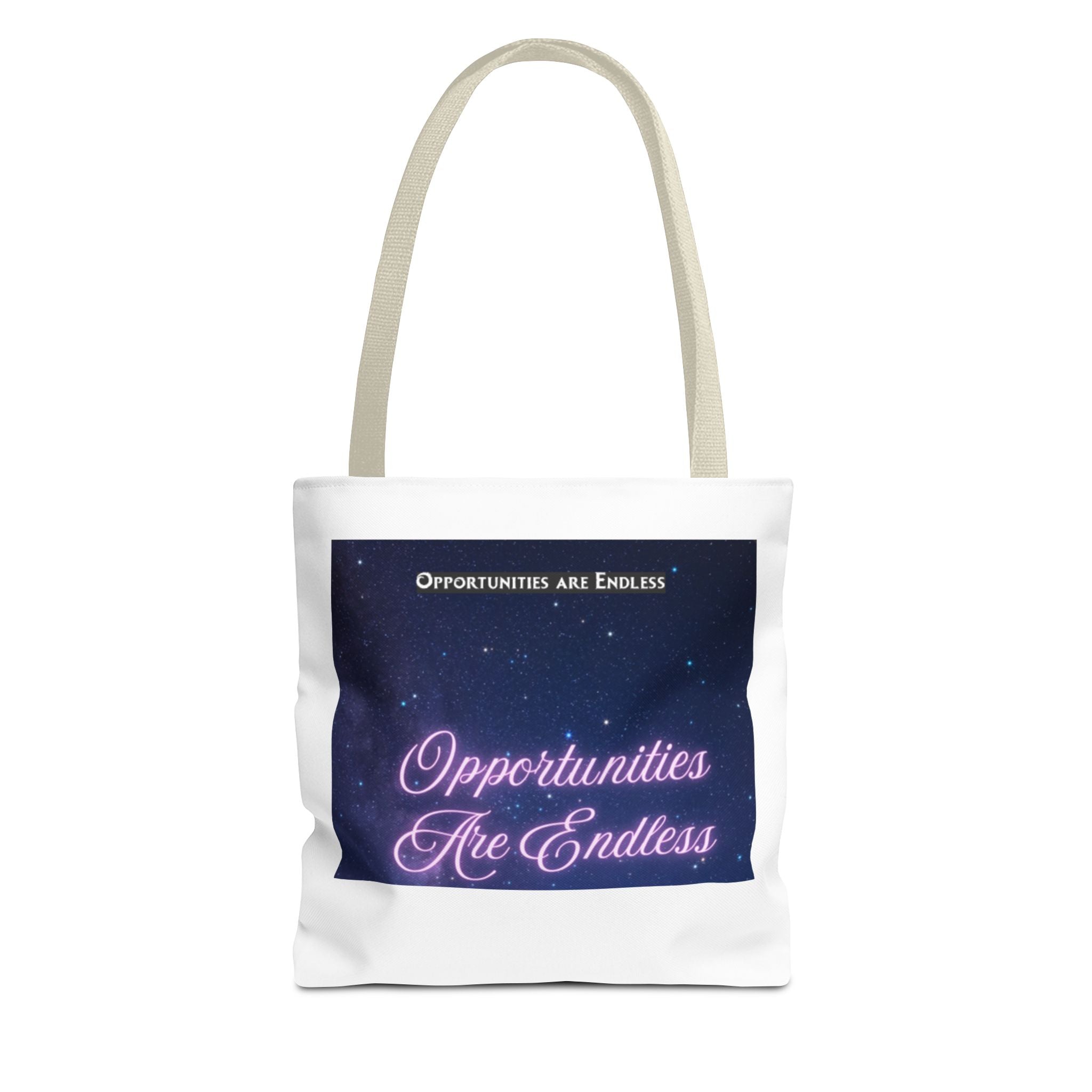 Opportunities Are Endless tote bag | Motivational Quote, Starry Night Design
