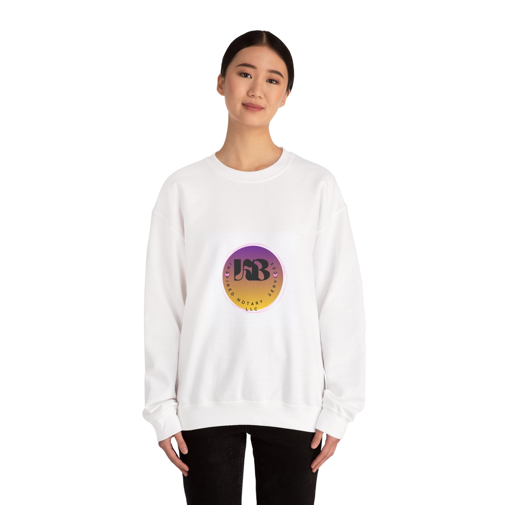 LB Logo Sunset Circle Sweatshirt | Gradient Retro Badge Crewneck