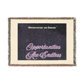 Opportunities Are Endless Woven Blanket | Retro Neon Script, Starry Night Throw