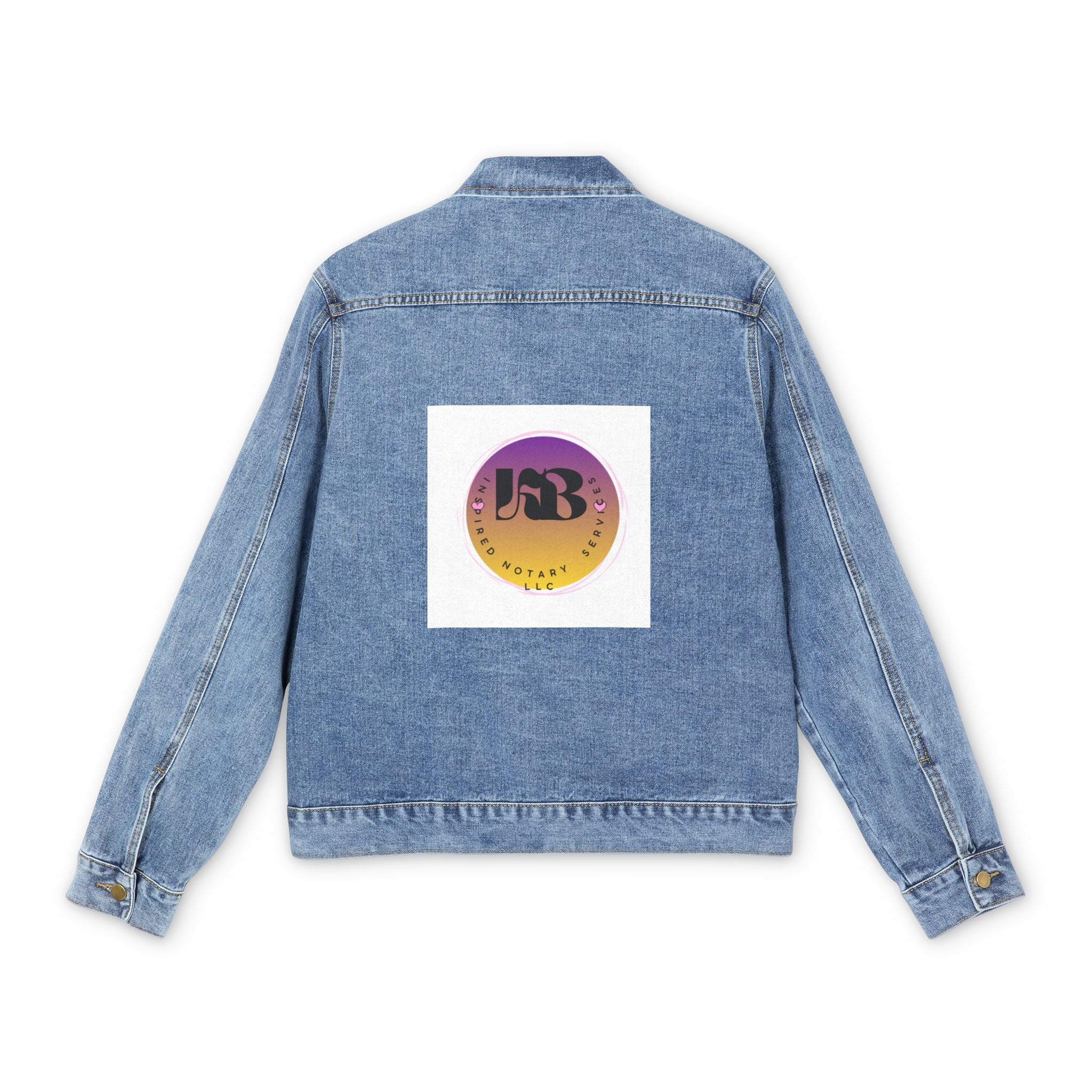 Sunset Circle Logo Denim Jacket | Retro Gradient Circle Design