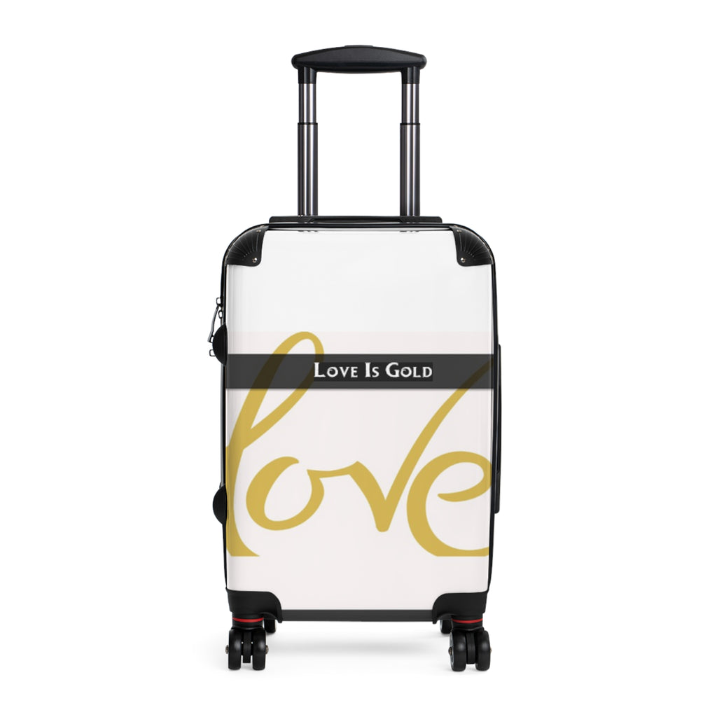 Love Is Gold Carry-On Suitcase – White & Gold Romantic Travel Luggage