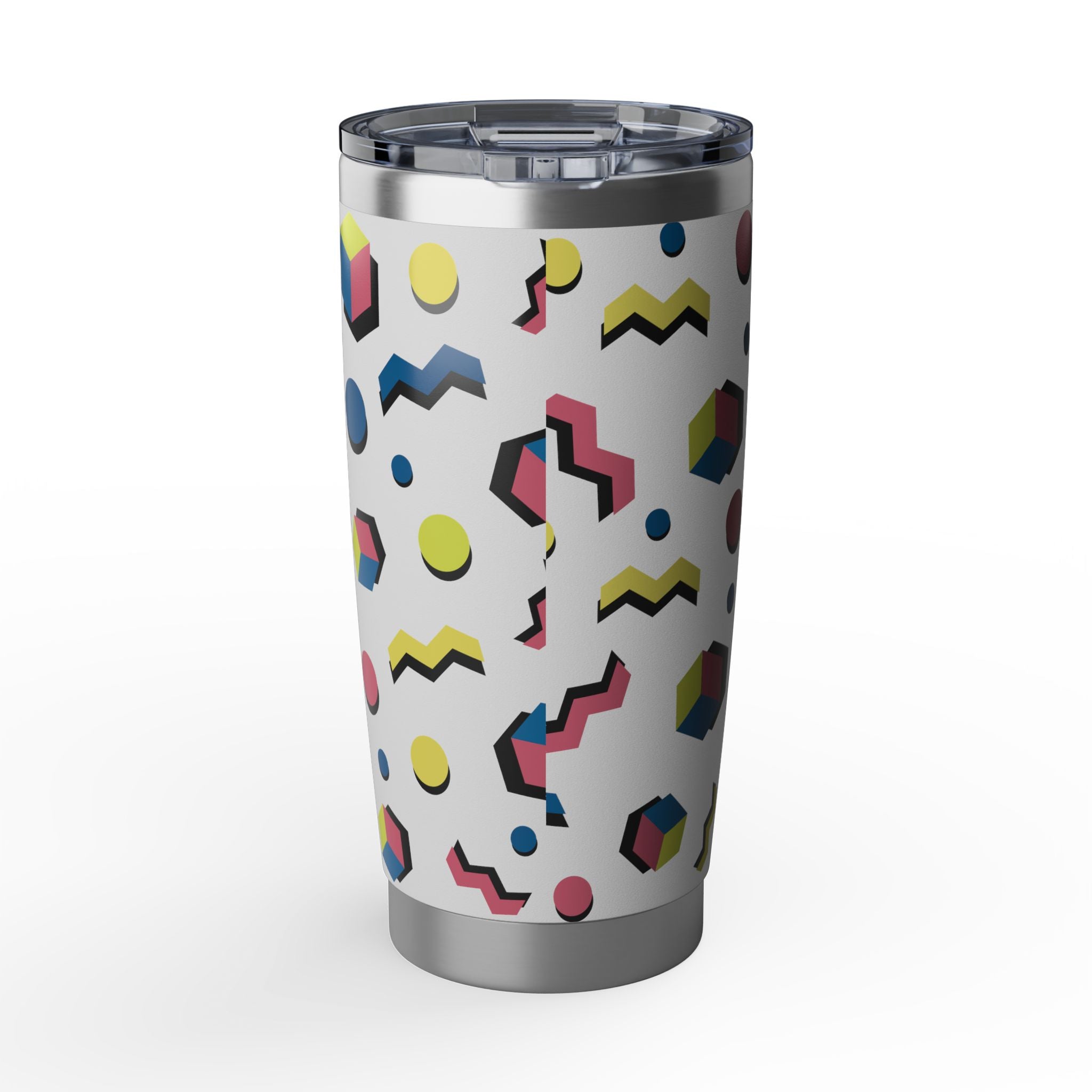 20oz Tumbler — Retro 80s Memphis Pattern Insulated Travel Cup