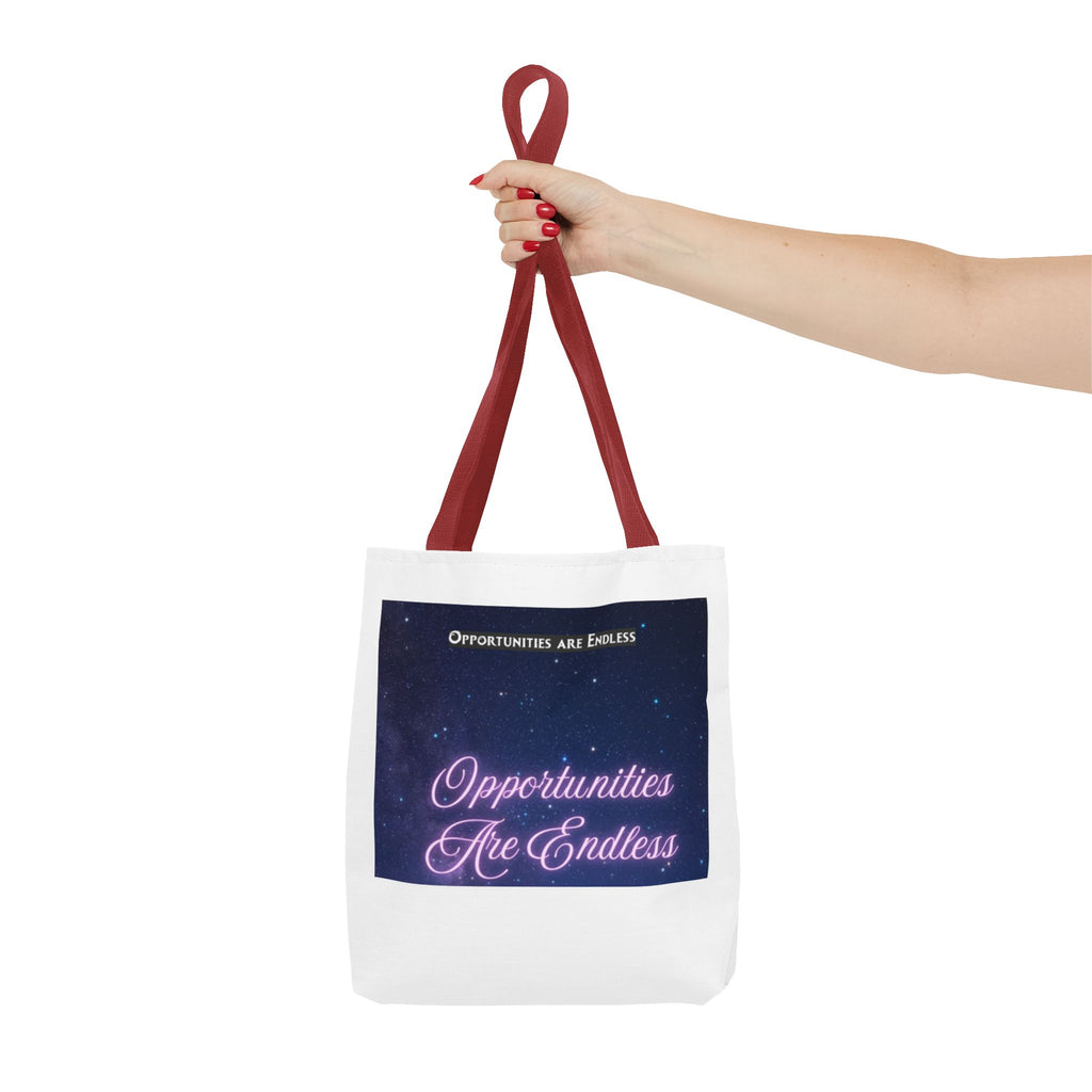 Opportunities Are Endless tote bag | Motivational Quote, Starry Night Design