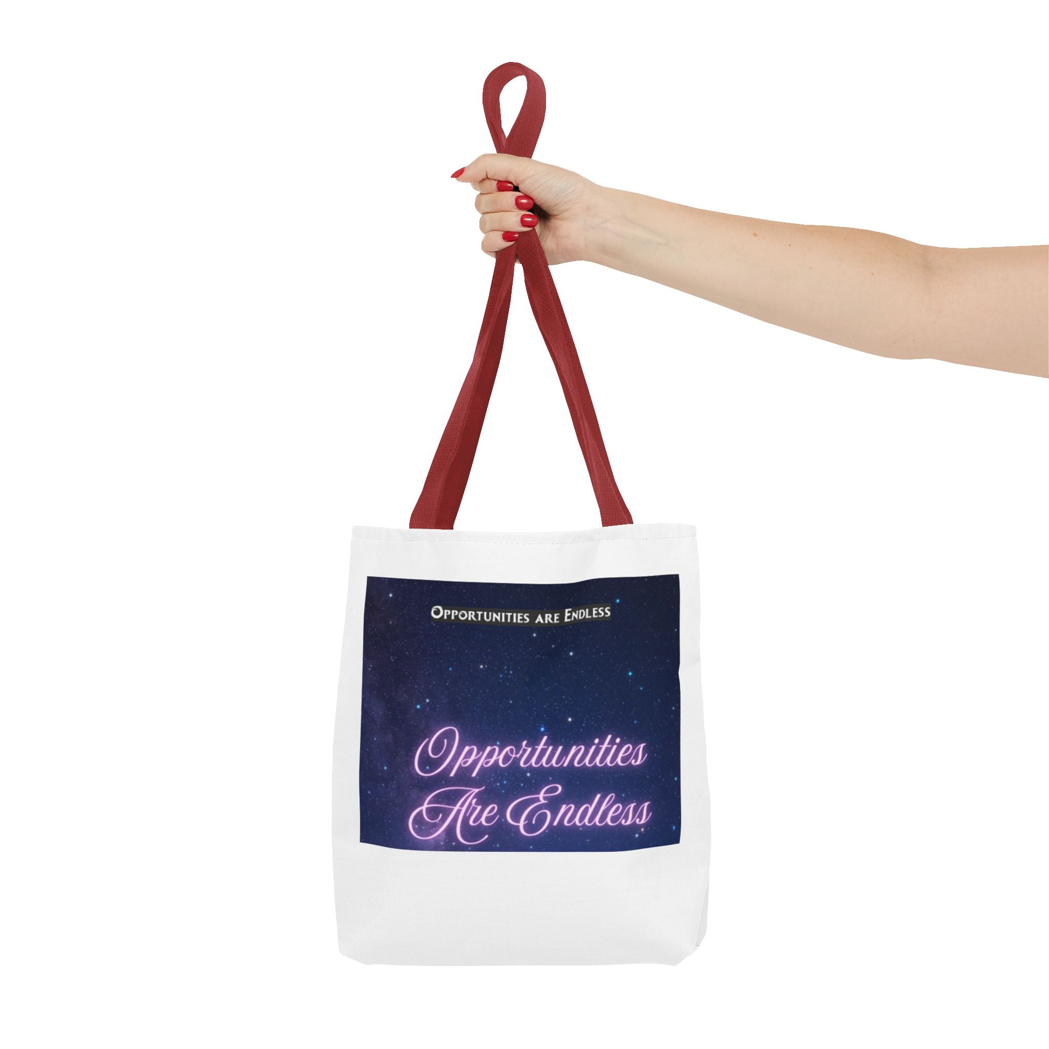 Opportunities Are Endless tote bag | Motivational Quote, Starry Night Design