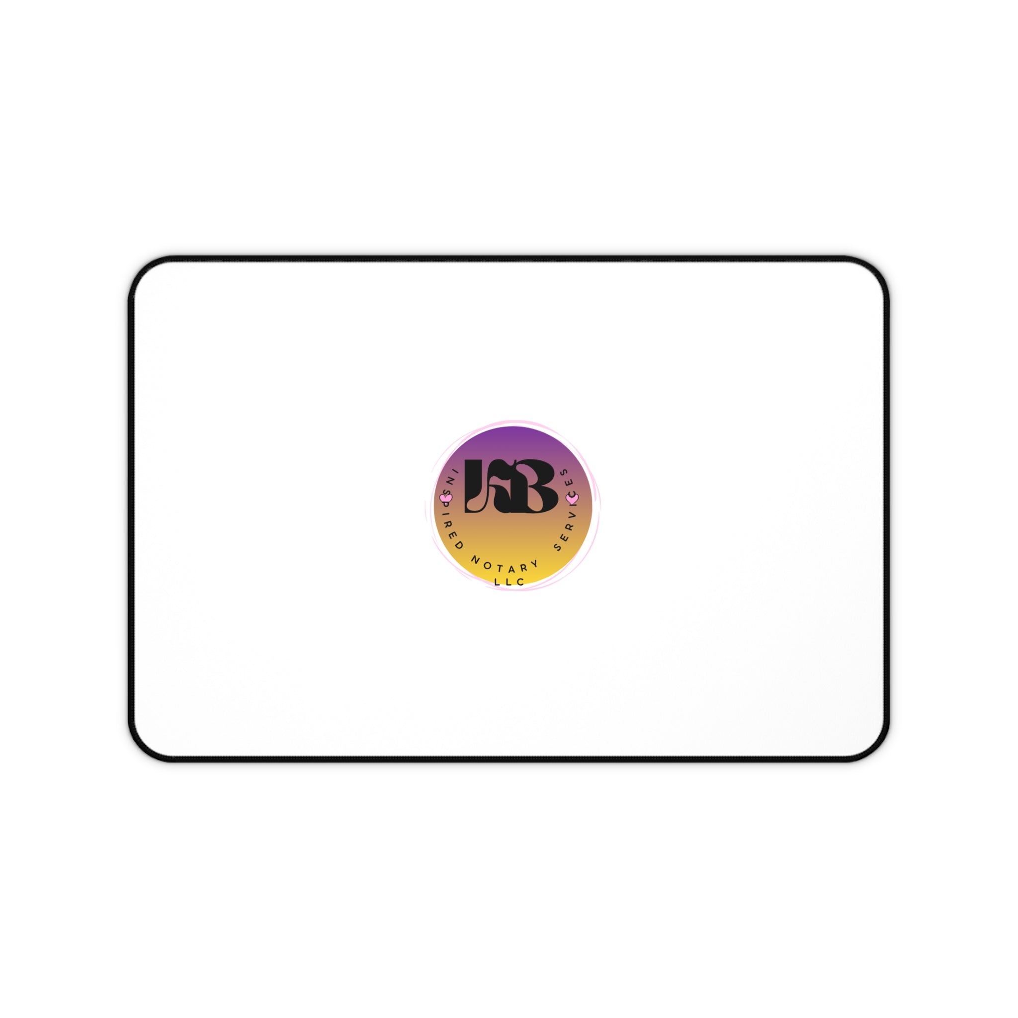 Sunset Gradient Logo Desk Mat | Round Badge Emblem Mousepad