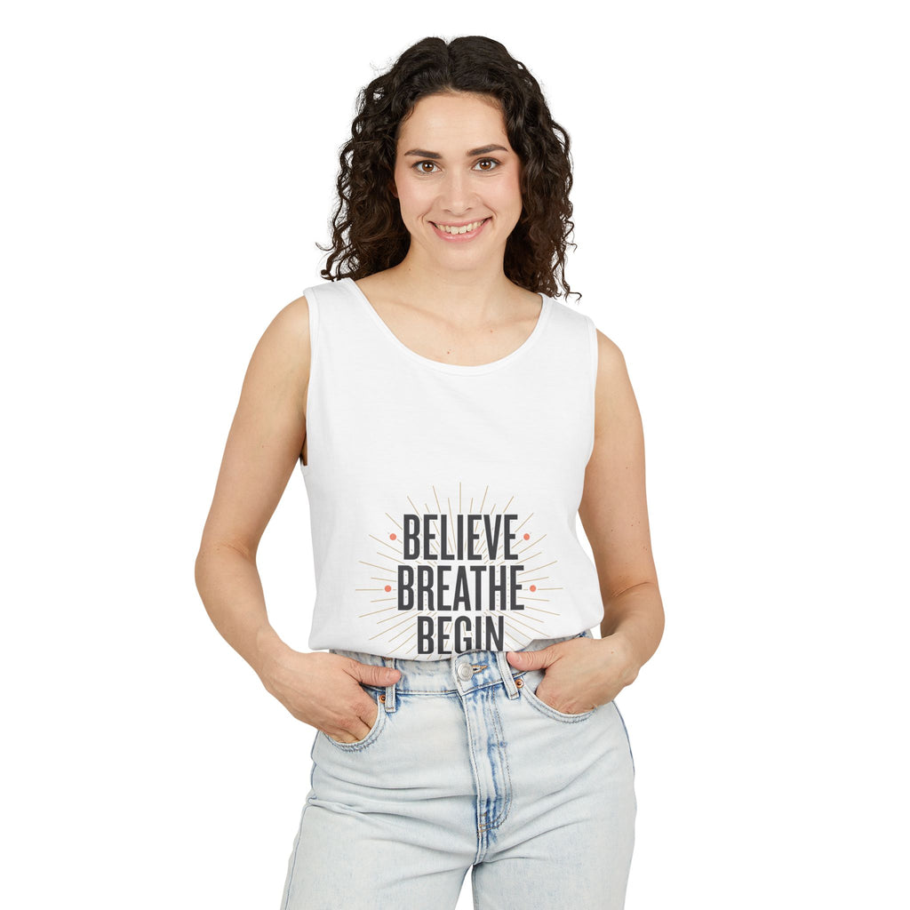 Believe Breathe Begin Tank Top — Inspirational Motivational Tank