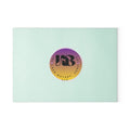 Gradient Round Logo Glass Cutting Board | Pastel Ombre Notary Emblem