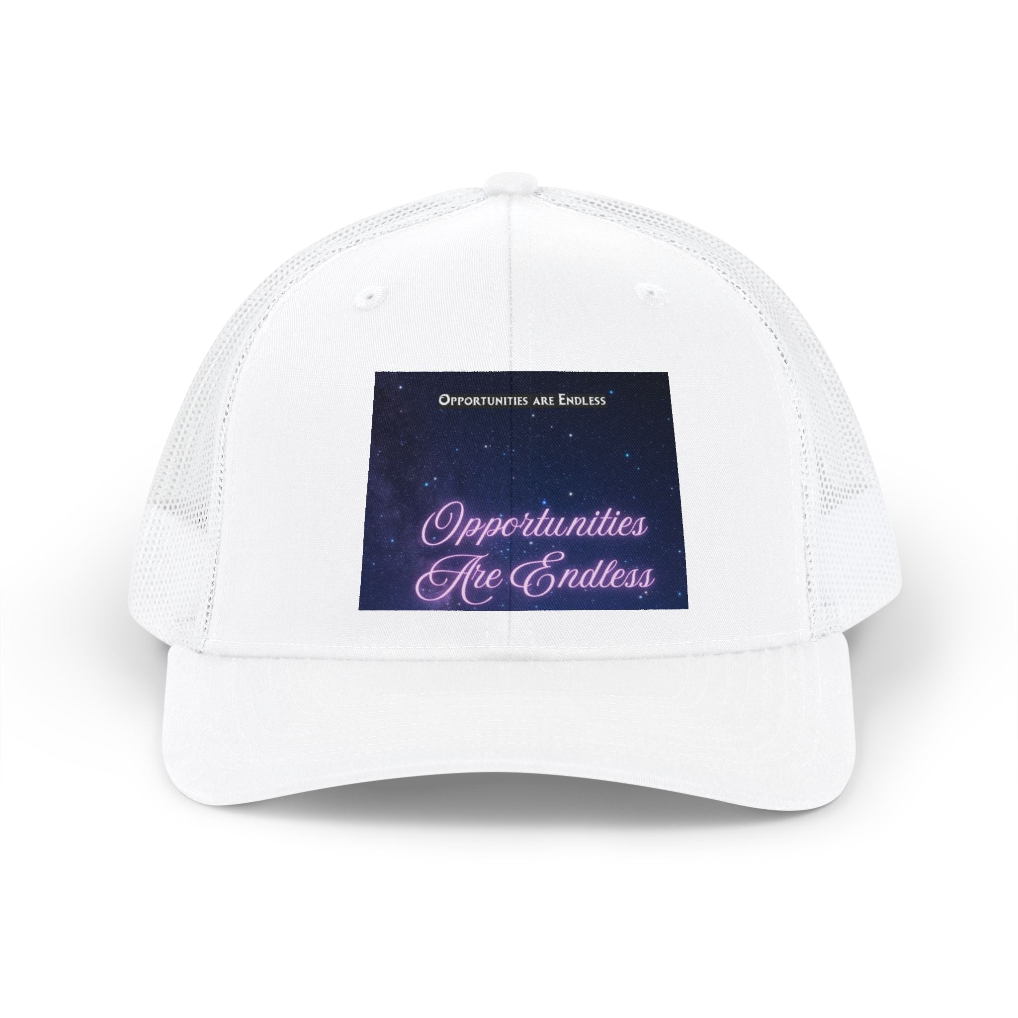 Opportunities Are Endless Snapback Cap | Trucker Mesh Hat, Inspirational Script