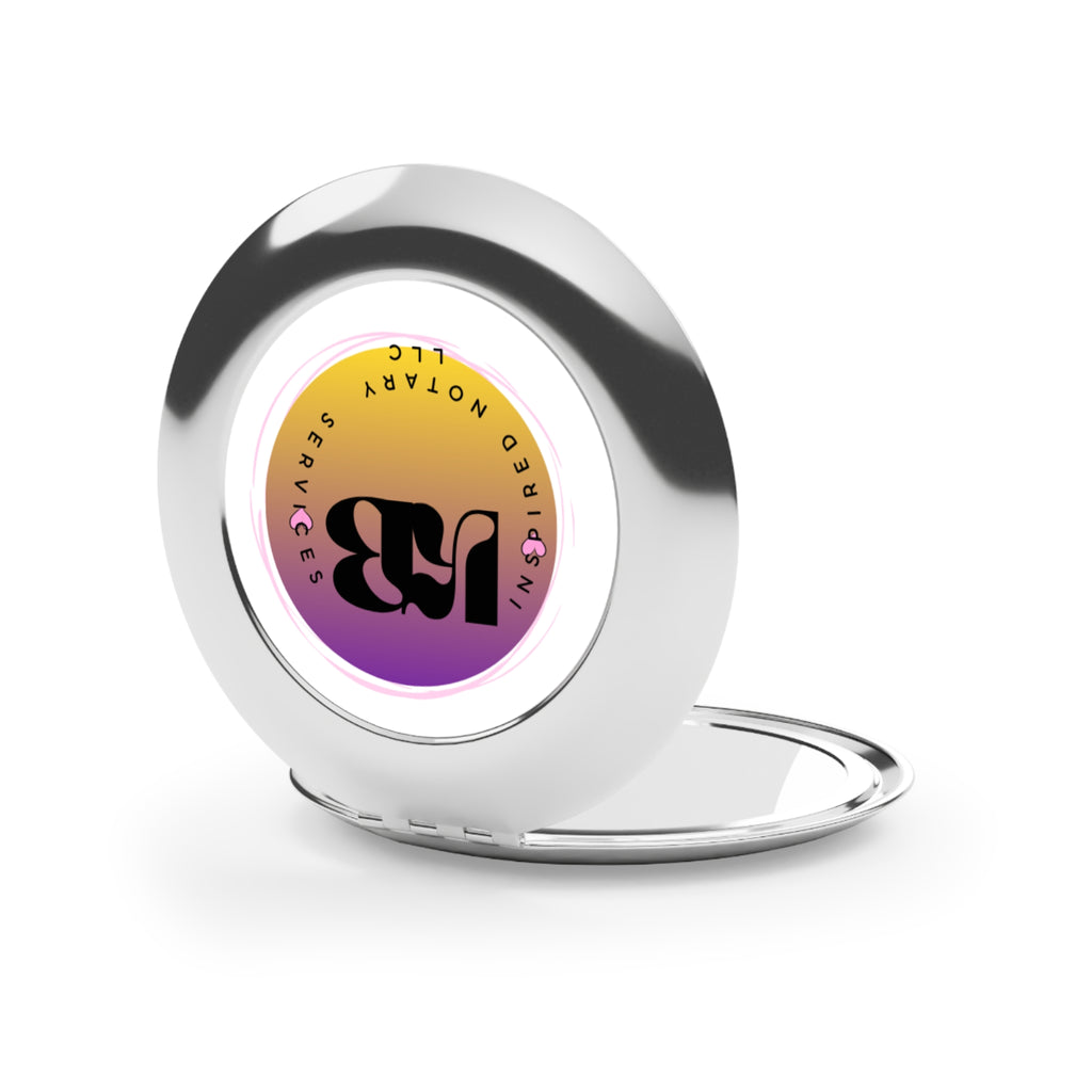 Compact Travel Mirror — Gradient Logo Pocket Mirror (Ired Notary Services)