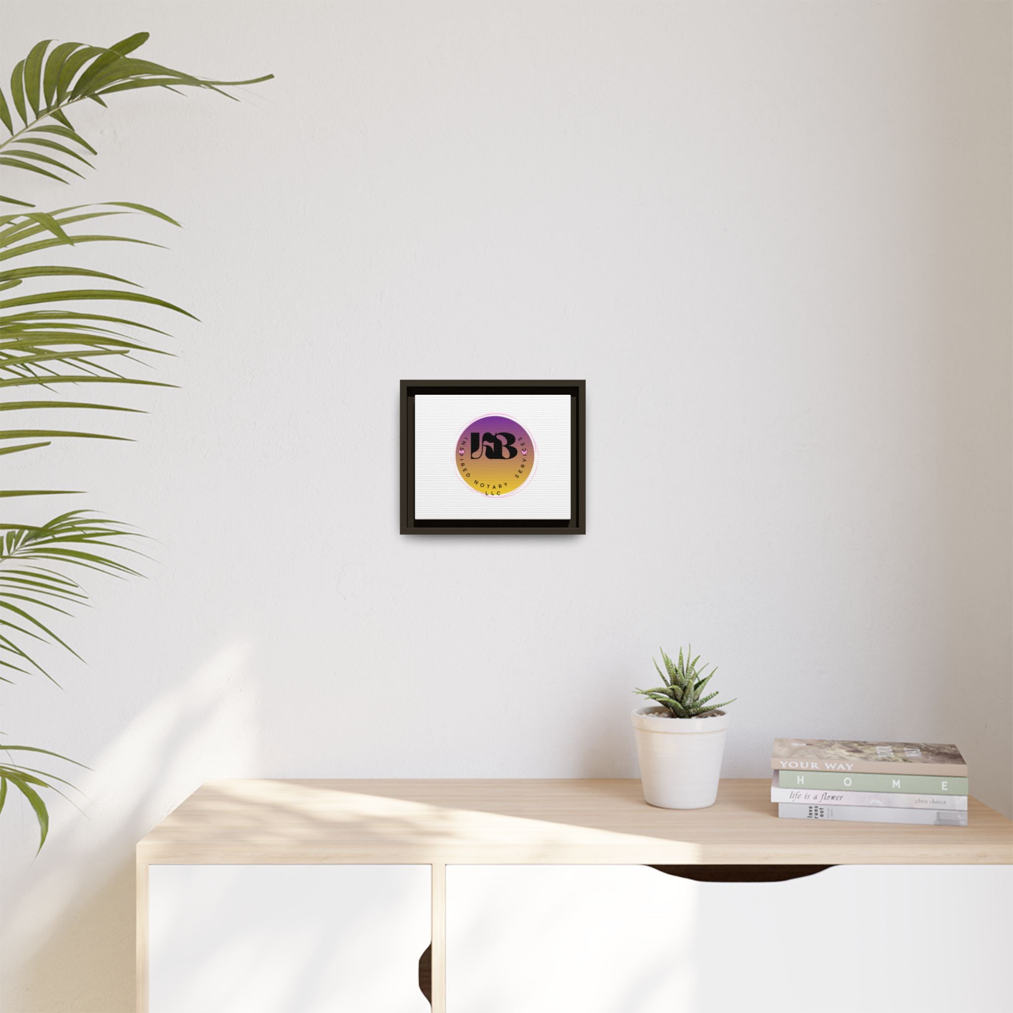 Gradient Logo Circle Matte Canvas Framed | Multicolor Wall Art