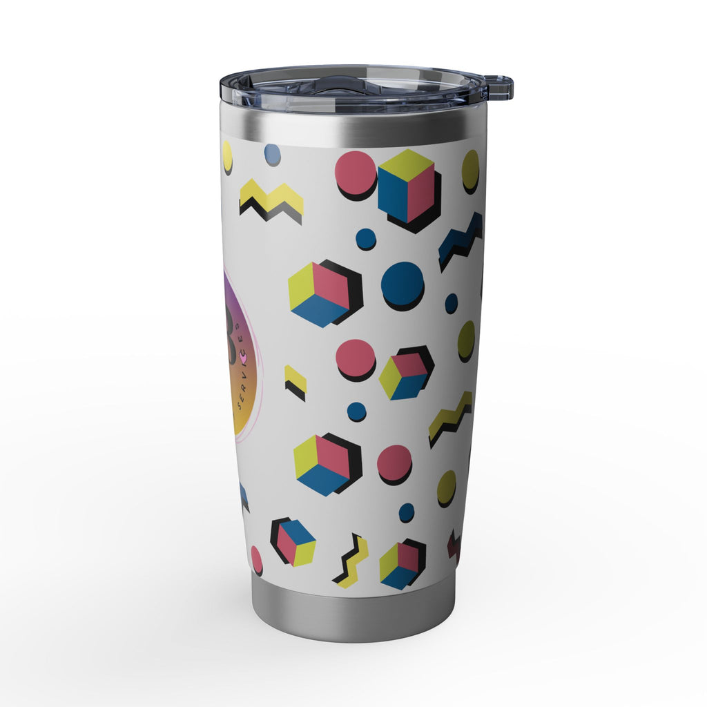 20oz Tumbler — Retro 80s Memphis Pattern Insulated Travel Cup