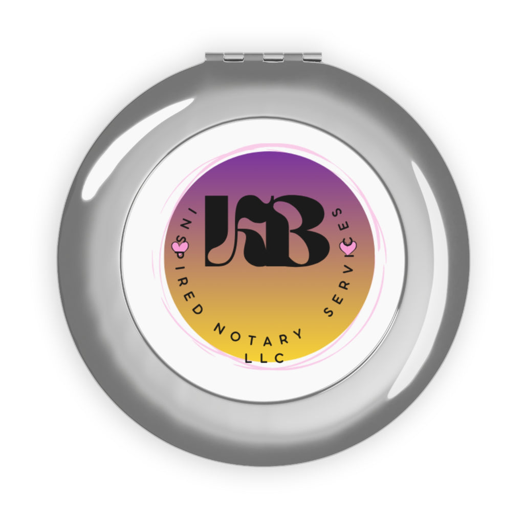 Compact Travel Mirror — Gradient Logo Pocket Mirror (Ired Notary Services)