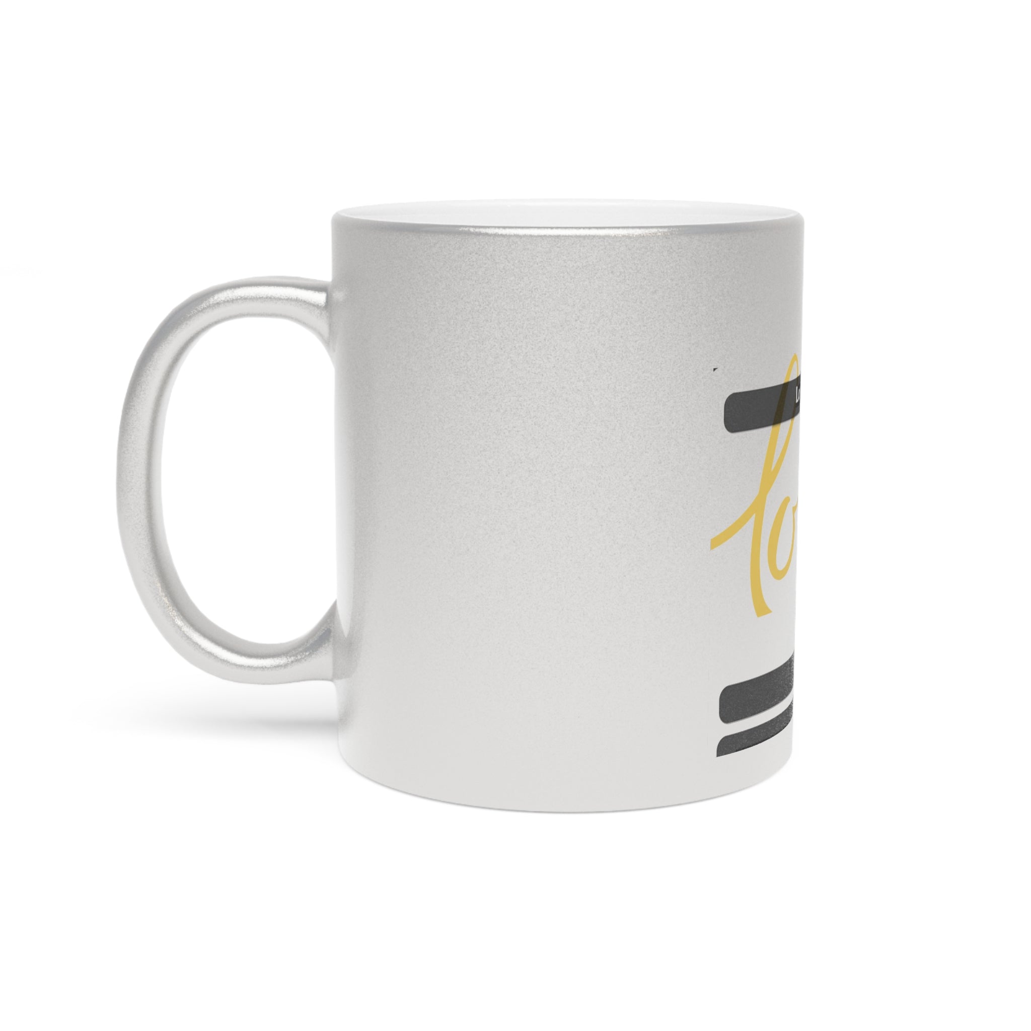 Metallic Love Mug — "Love Is Gold" Silver or Gold Coffee Cup