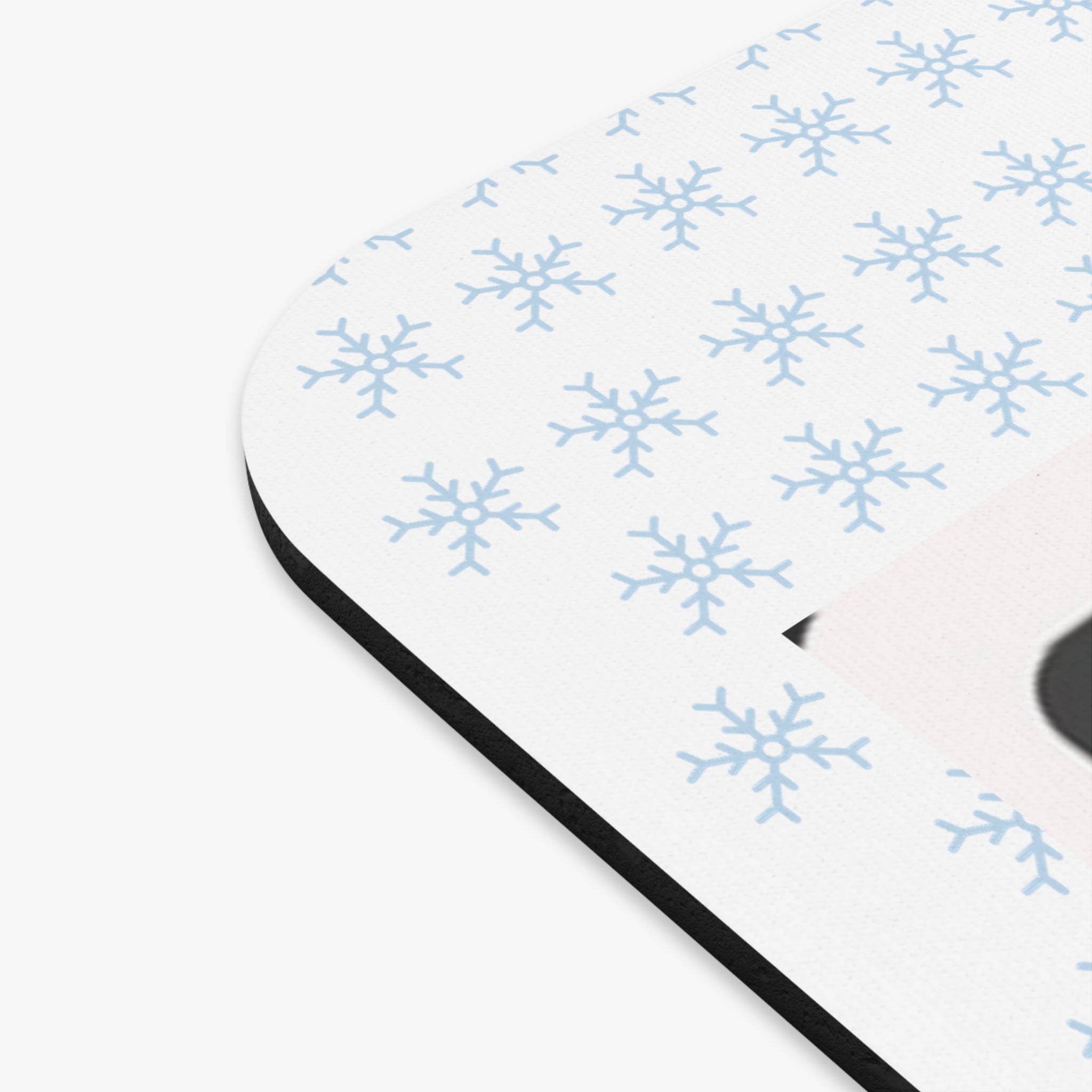 Love Is Gold Rectangle Mouse Pad — Warm Gold Script with Snowflake Accent