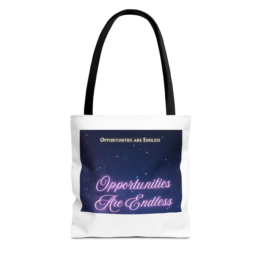 Opportunities Are Endless tote bag | Motivational Quote, Starry Night Design