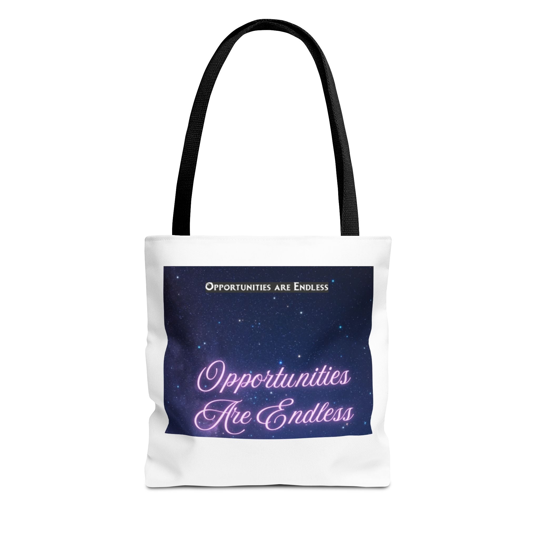 Opportunities Are Endless tote bag | Motivational Quote, Starry Night Design