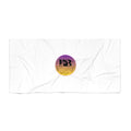 Sunset Circle Logo Beach Towel | Gradient Purple Orange Emblem