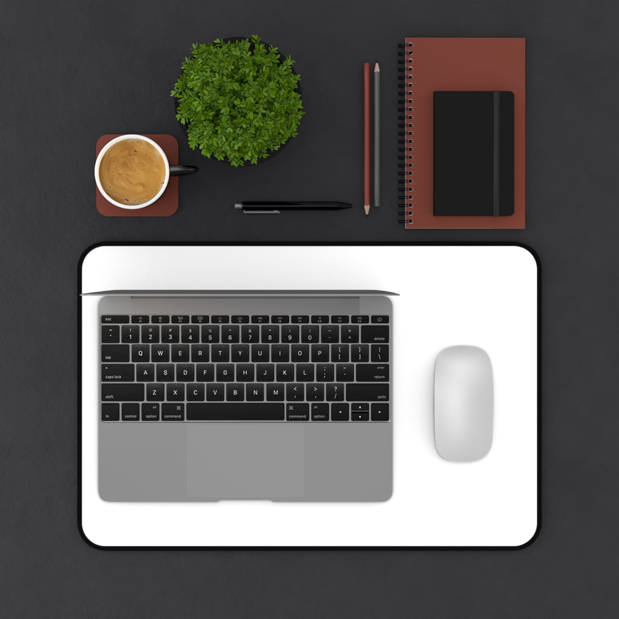 Sunset Gradient Logo Desk Mat | Round Badge Emblem Mousepad