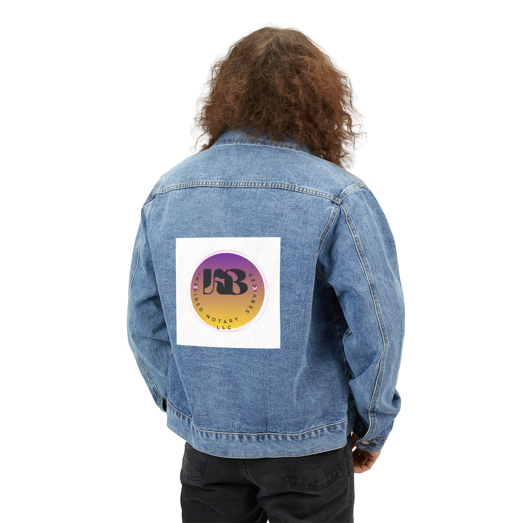 Sunset Circle Logo Denim Jacket | Retro Gradient Circle Design