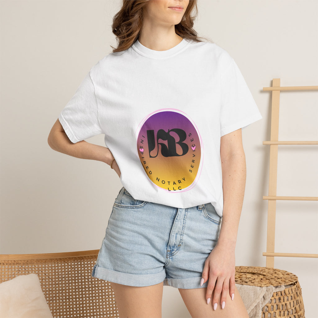 Sunset Gradient JB Notary Logo T-Shirt | Circular Badge Graphic
