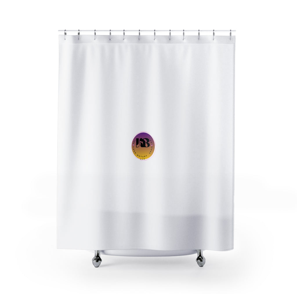 Purple Gradient Logo Shower Curtain | Minimal Circle Emblem