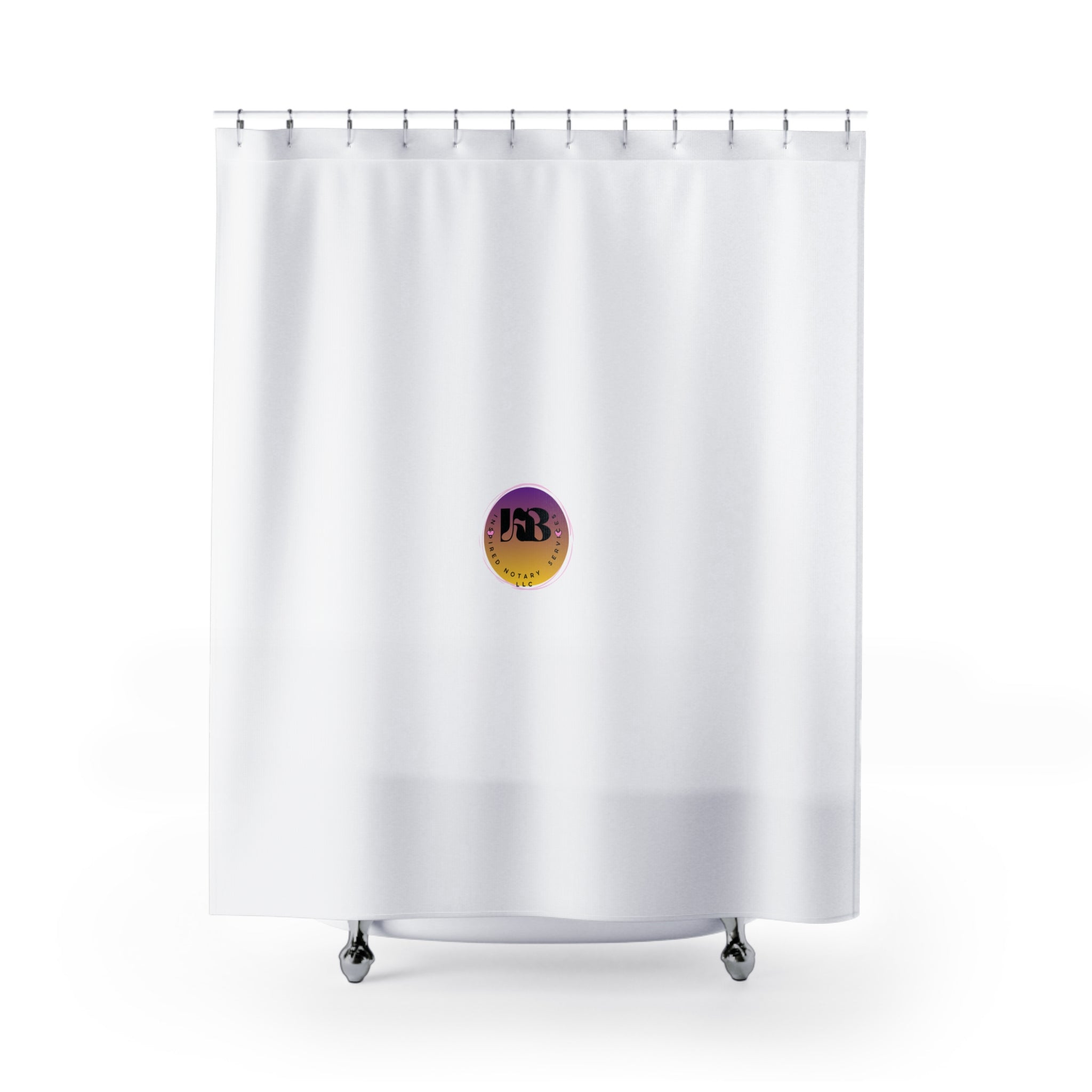 Purple Gradient Logo Shower Curtain | Minimal Circle Emblem