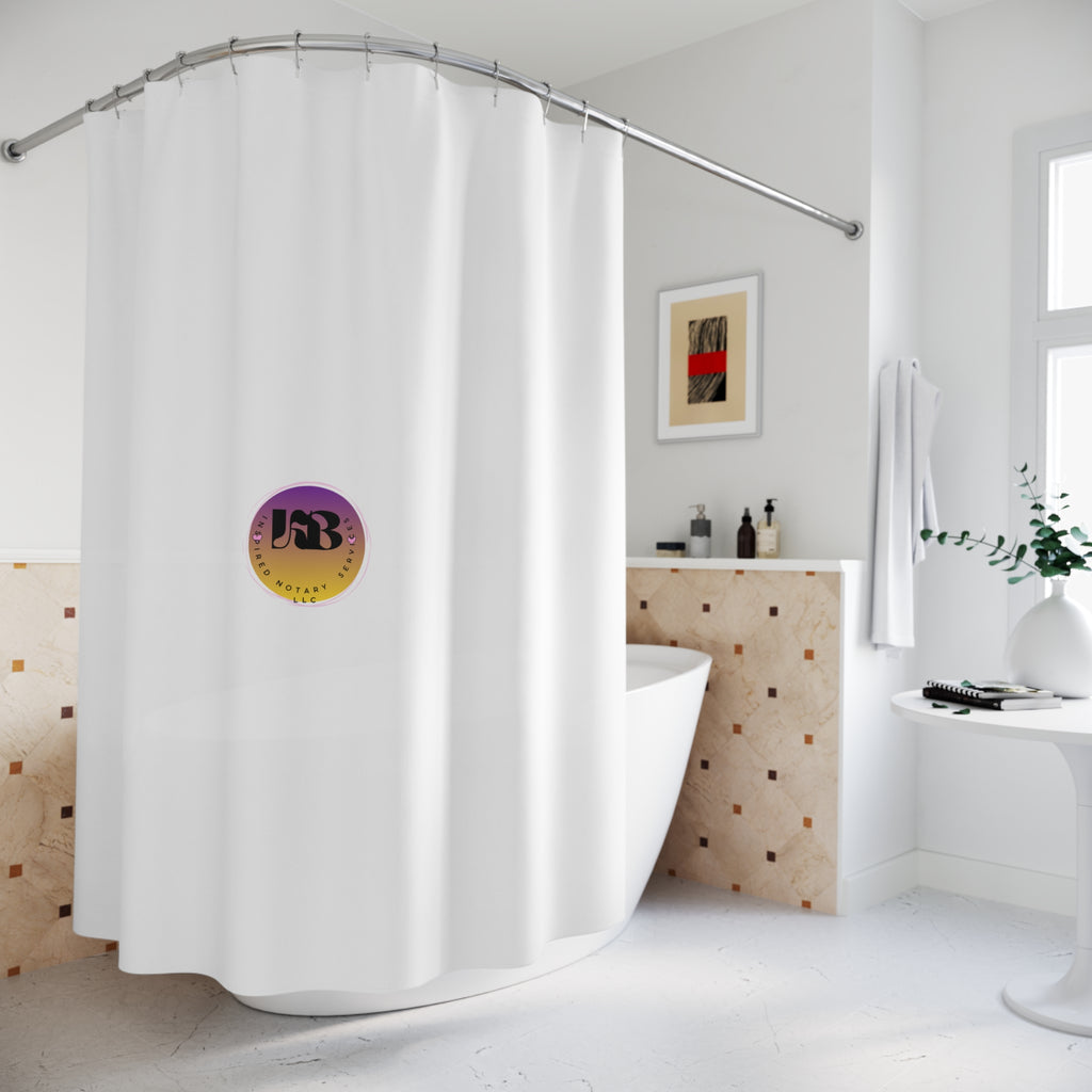 Purple Gradient Logo Shower Curtain | Minimal Circle Emblem